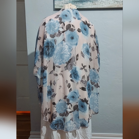 Minimi Sheer Hi-low pink and blue Kimono - Picture 4 of 4